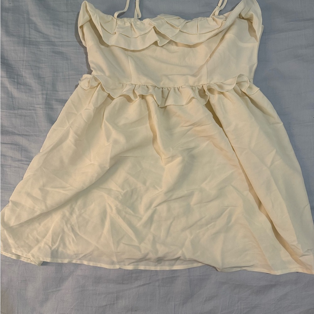 Forever 21 Cream Smocked Top